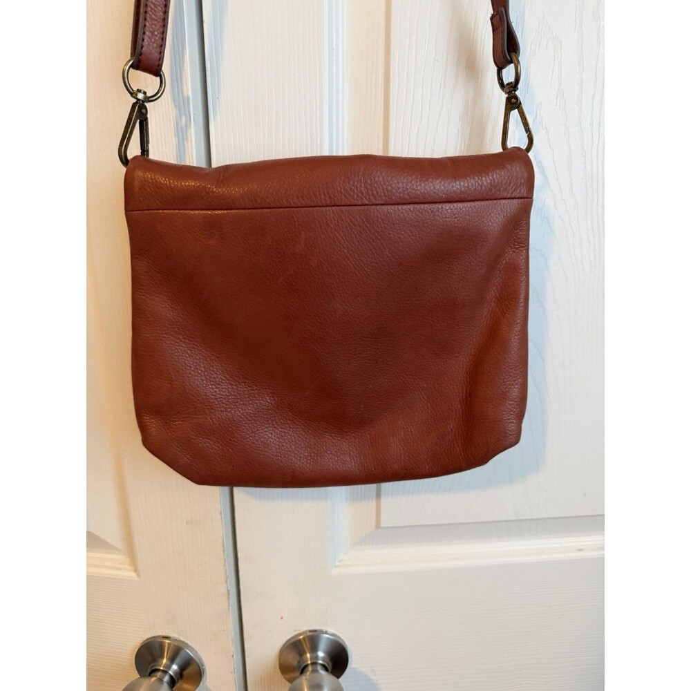 Margot New York Leather Crossbody Shoulder Bag Distressed Fold Over Purse - Picture 9 of 13